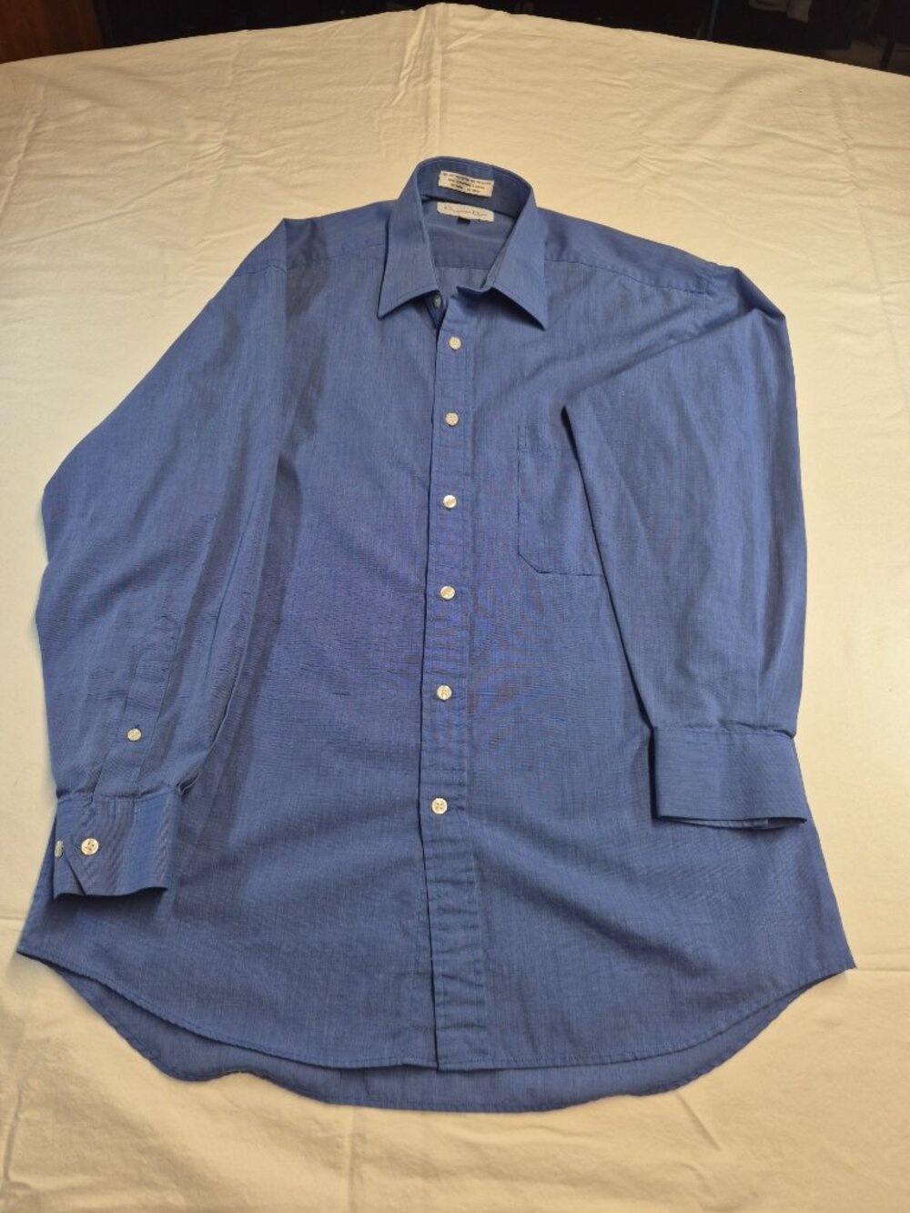 Vintage Christian Dior Mens Blue Dress Shirt 15.5 32/33 MC19